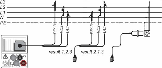 Připojení pro měření napětí a polarity (3-wire test lead)