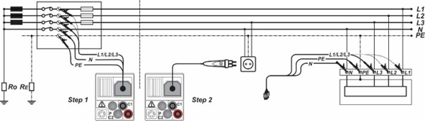 Připojení pro měření úbytku napětí (Voltage drop)